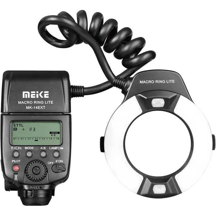 Makro спалах Meike MK-14EXT-N з LED AF Assist для камер Nikon (D5100, D3200, D3300, D5200, D90, D850, D3500)