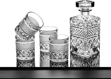 Набір віскі Rocks: 4 склянки, гранітні охолоджувачі, скляна декантирувальна карафа – ідеальний подарунок для дегустації скотчу, бурбону та лікеру