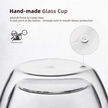 2 скляні термочашки для кави та лате макіато, 2 шт. (700 мл)