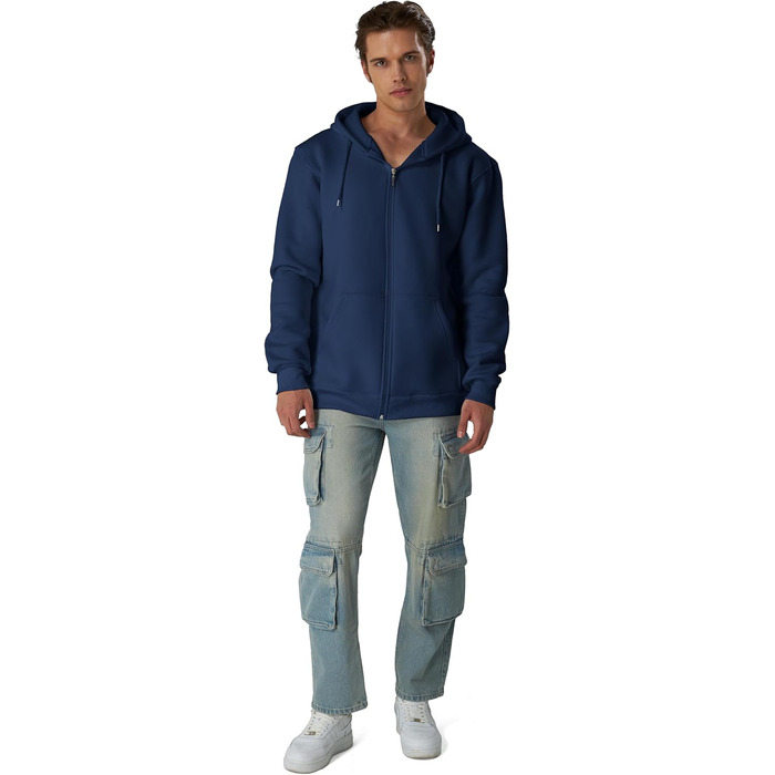 Світшот з капюшоном Smith & Soo для чоловіків (XL, темно-синій) – якісна бавовняна суміш, спортивний стиль