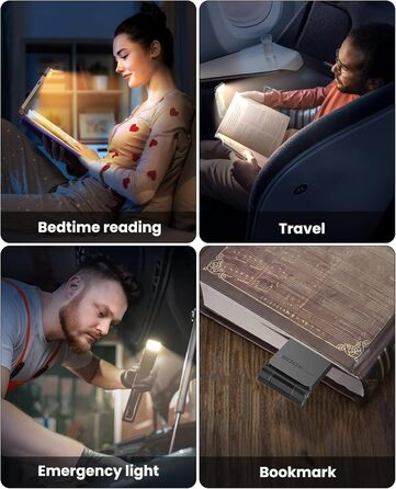 LED кріпильна лампа для читання Tyreses, акумуляторна, USB, 3 кольори, регулювання яскравості, для книг, дітей, зеленого/сірого кольору