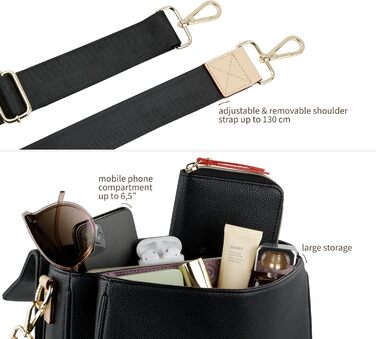 Сумка Bugatti Ella Classic чорна для жінок з екошкіри через плече та з ручками