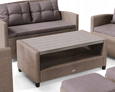 Комплект садових меблів Di Volio DV-016GF Firenze, техноротанг, бежевий, 6 предметів