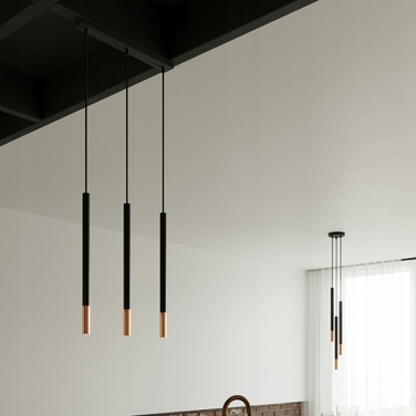 Підвісна люстра MOZAICA 3P, чорний/мідь, SL.0890 Sollux Lighting