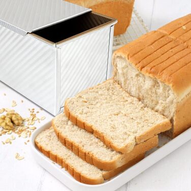 JMIATRY Large Pullman Loaf Pan with Lid, 1000 g, Non-Stick Loaf Pan for Baking, 34 x 13.5 x 12 cm, Aluminum Alloy Bread Pan, Loaf Pan for Baking