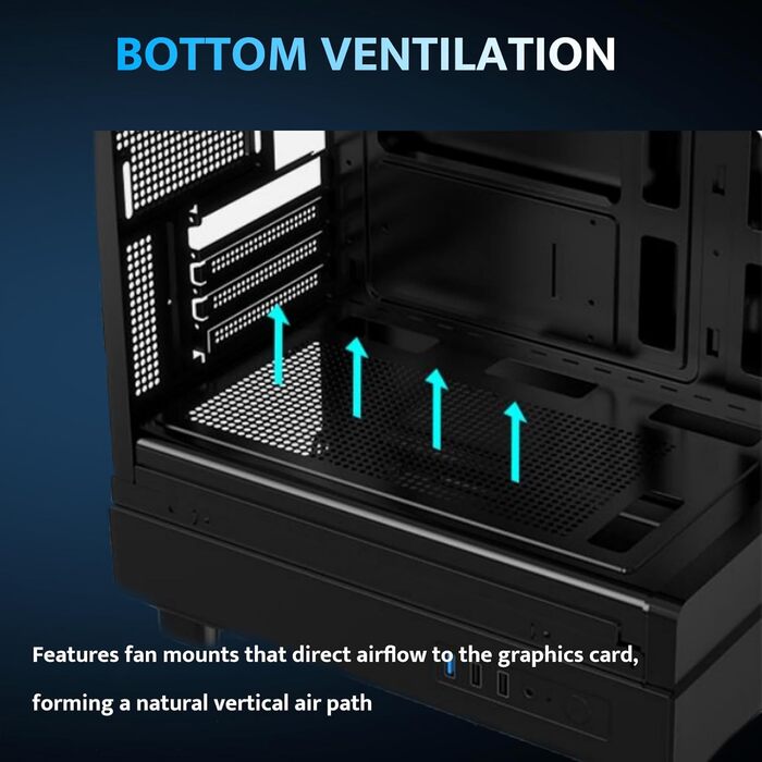 darkFlash DB330M: Чорний корпус для ігрового ПК Micro-ATX з 3 RGB вентиляторами, підтримка AIO 240мм, Typ-C