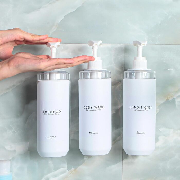 Набір дозаторів для душу GOYISEE, 3 шт. сірого кольору для мила та шампуню, аксесуари для ванної кімнати