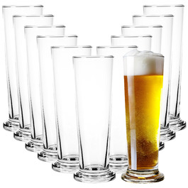 Пивні келихи Pilsstange 12 шт. з ніжкою – склянки для пива Pilsner преміум якості