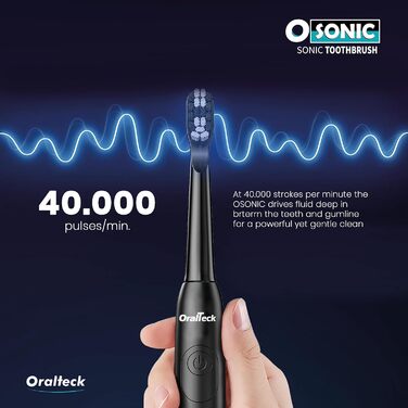 Звукова електрична зубна щітка OSONIC з 8 насадками, 5 режимів, відбілювання за 2 тижні, таймер 2 хв, IPX8, для дорослих та дітей, USB зарядка (біла)