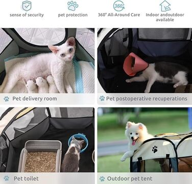 Складаний вольєр для цуценят та котів, вольєр для собак у квартиру, 73 x 73 x 43 см