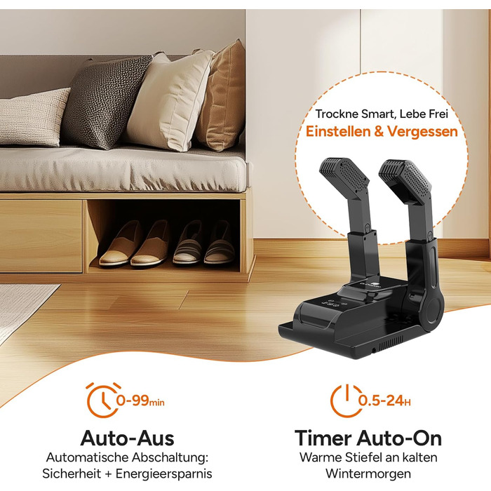 DR.PREPARE Shoe Dryer Electric with 3 Modes and Timer for Leather Shoes, Soccer Shoes, Ski Boots, Socks, and Hats, 360° Effective Drying