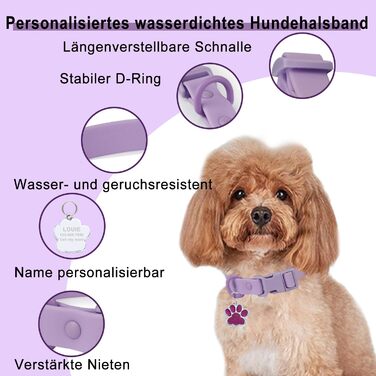 Нашийник для собак з металевою застібкою, двосторонній з іменем та номером телефону, регульовані розміри для маленьких собак, M та L