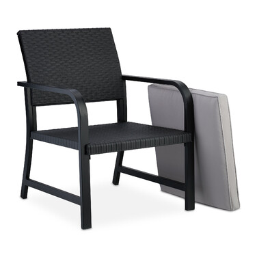 Relaxdays 3-Piece Balcony Furniture Set with Rattan Look