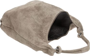 Сумка жіноча Caspar Vintage з велюрової шкіри (сіро-бежева) - Made in Italy, CLASSIC LINE No.617