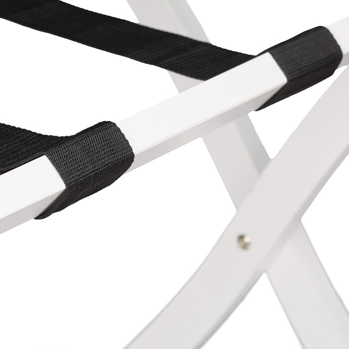 Relaxdays Luggage Rack Wood, foldable, luggage rack, suitcase storage, for travel luggage, HxWxD: 52.5x66.5x48 cm, white