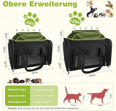 Транспортна сумка для кота та собаки, переноска для тварин (чорна, L)