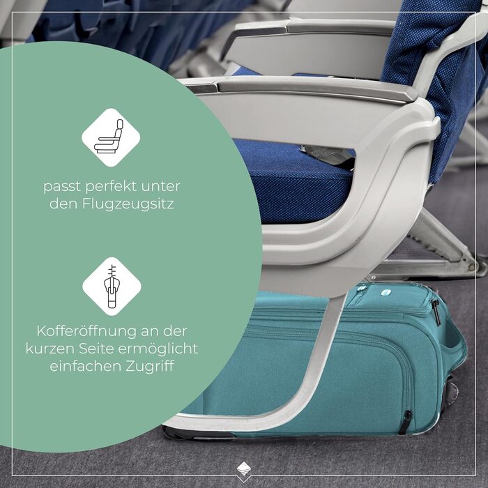 Чемодан ручної поклажі Travelite, 43 см, 28 л, Petrol (з сумкою для ліквідів)