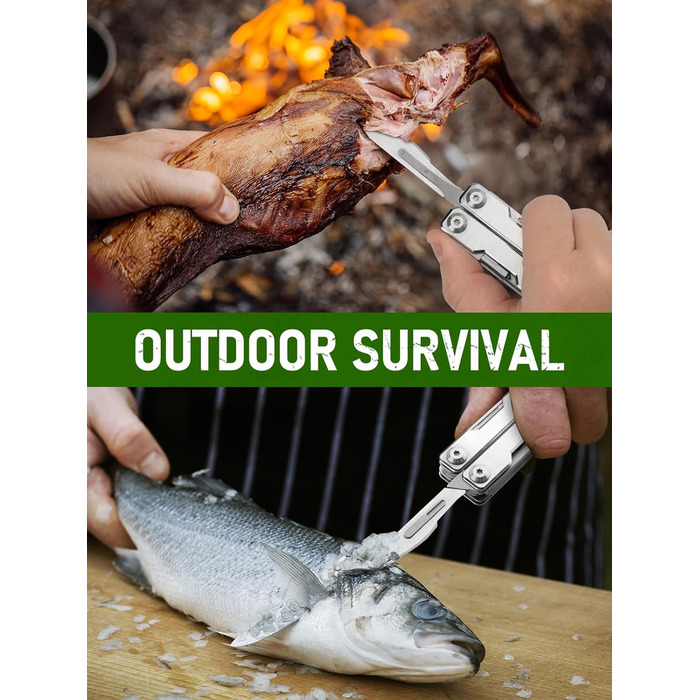 Мультитул BIBURY Mini 10-в-1: кусачки, пінцет, склобій, інструмент для кемпінгу та відпочинку на природі