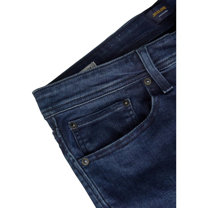 Джинси чоловічі JACK & JONES Clark Stretch Straight Fit, блакитно-чорні, розміри 30-38/32L