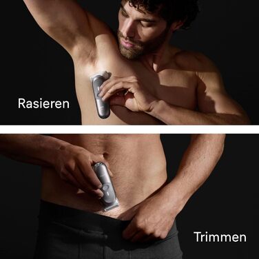 Триммер для тіла Braun Bodygroomer Series 7 BG7555 сірий, акумуляторний, водонепроникний, 8 насадок + кейс