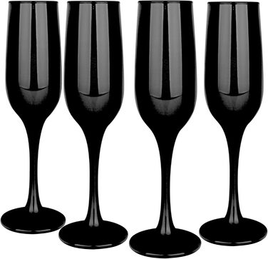 Набір келихів для шампанського, шампанського та просекко Glasmark Krosno, 6 шт, 200 мл, чорний