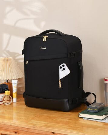 LOVEVOOK Рюкзак ручної об'єм 40L, 45x33x20cm: Рюкзак для подорожей та бізнесу, розширюваний, ручна поклажа, чорний