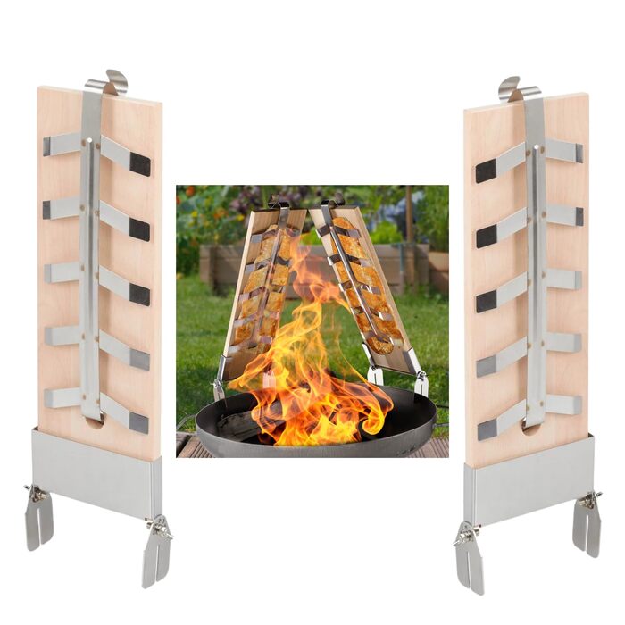 Набір дощок для копчення лосося на відкритому вогні (2 шт.) із кедра з кріпленнями з нержавіючої сталі для вогнищ та грилів