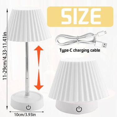 Настільна LED лампа акумуляторна 2 шт., телескопічна, з USB зарядкою, диммер сенсорний, нічник для спальні, вітальні, приліжкова