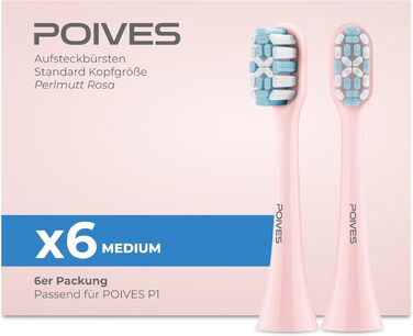 Електрична зубна щітка POIVES P1 Pro з датчиком тиску, 72000 рухів, 4 роки гарантії, 111 днів без ризику, тривалий час роботи акумулятора, колір Midnight Blue (Perlmutt Rosa)