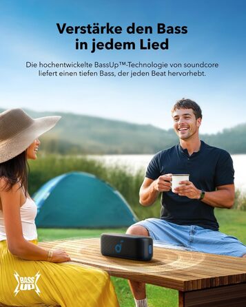 Soundcore Select 2S: Портативна Bluetooth-колонка з 20W стерео, BassUp™ та IPX7 захистом, 16 годин роботи, чорна