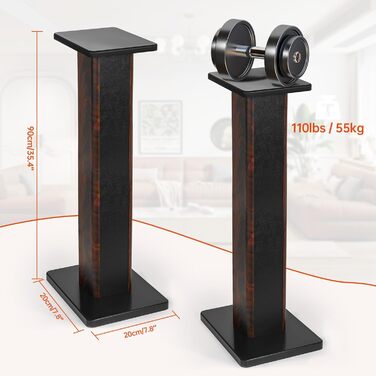 Підставки для акустики 90 см (35 дюймів) з дерева - міцні Hi-Fi підставки для домашнього кіно, універсальні підставки для настільних колонок, наповнювач піском (набір 2 шт.)