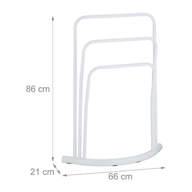 Relaxdays Standing Towel Rack in White