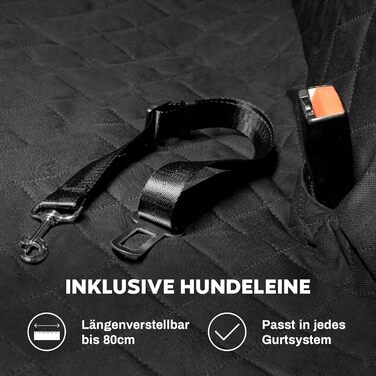 Захист для заднього сидіння автомобіля для собак Hainberger: водовідштовхувальний, анти-царапин, з боковим захистом та віконцем, 137x147 см