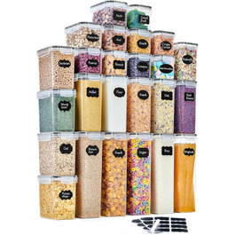 Набір контейнерів для зберігання GoMaihe (25 шт.) - герметичні бокси для продуктів, чорні