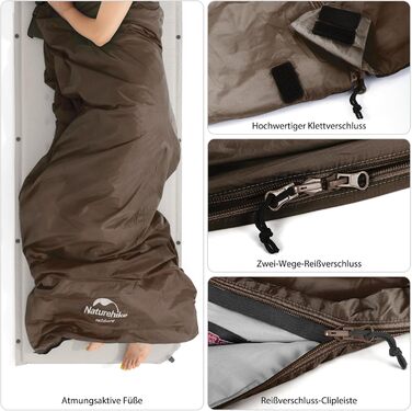 Naturehike Sleeping Bag - 7°C Warm Weather Sleeping Bag for Hiking, Backpacking & Camping - Lightweight, Youth & Adult