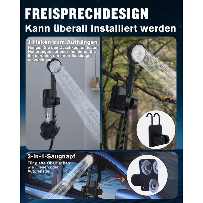 Портативна душова кабіна для кемпінгу з акумулятором 10000mAh та 20л баком. Комплект для відпочинку на природі, в авто та для миття тварин