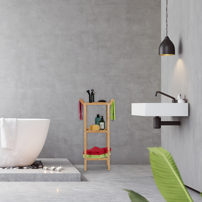 Relaxdays Bathroom Shelf with Towel Holder