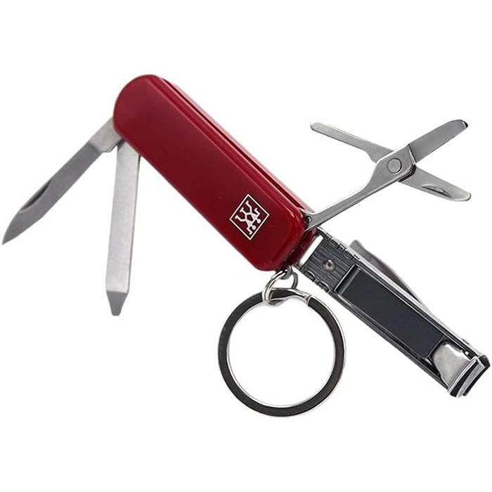 Набір для манікюру та педикюру ZWILLING Multi-Tool (брелок з ножицями для нігтів, кусачками та пилочкою), червоний, 60 мм