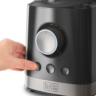 Black+Decker 2200W Stand Mixer with Glass Bowl - 2.2L, 8 Speeds, 6 Stainless Steel Blades, Ice Crush & Smoothie Maker