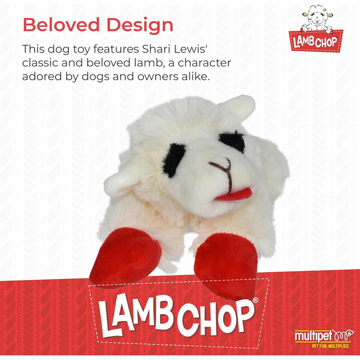 Іграшка для собак Multipet Lamb Chop Jumbo, плюшева, 61 см, офіційна ліцензія, біла