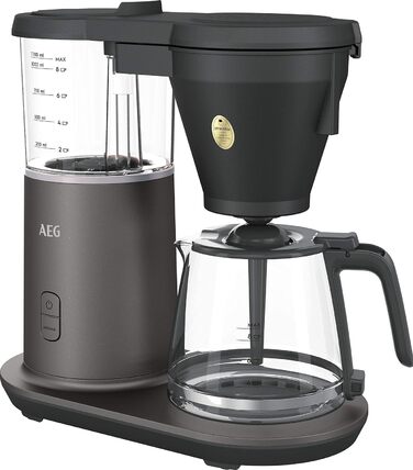 Кавоварка AEG CM7-1-4MTM, 9 чашок, скляний глечик, сірий, вибір аромату, антикрапельна система, автоматичне вимкнення, функція підтримки тепла, індикація накипу