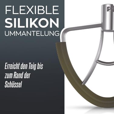 Кухонна машина Heinrichs 2500W з подвійним гаком для тіста, міксером та вінчиком, 8 швидкостей, чаша 8л з нержавіючої сталі, тиха, червона
