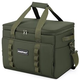 Термосумка-холодильник 30L, велика, зелена: для пікніків, барбекю, пляжу, кемпінгу. Водонетричка, з плечовим ременем