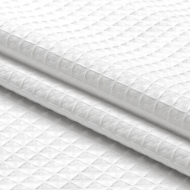 Драпіруваний душовий завіс: великий, білий, з текстурою вафельного плетіння, з тканини, міцний, готельний, для ванної кімнати, 183x244 см