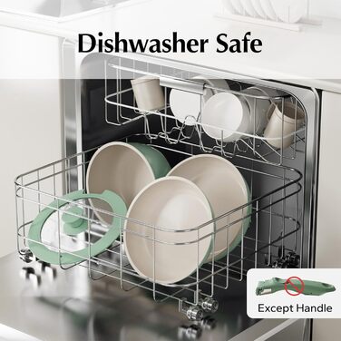 Набір посуду Redchef з 16 частин з керамічного покриття, антипригарний, для кухні, знімні ручки, без PFAS, PFOA та PTFE, для кемпінгу, можна використовувати в духовці, зелений