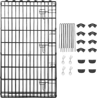 Amazon Basics Collapsible Dog Playpen - Metal, 152.4 x 152.4 x 107cm - Black