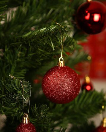 Набір прикрас на ялинку на Різдво, 42 шт. Ялинкові кулі, кульки Різдвяні, червоний, зелений, золотий. Підходить для святкування Різдва, вечірок, вінків. Преміум якість