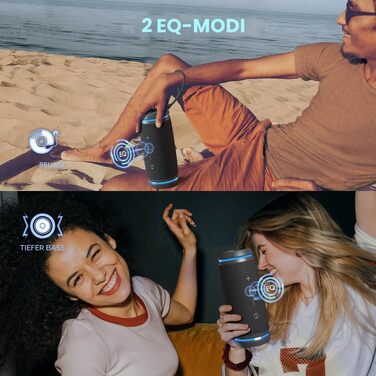 W-KING Bluetooth колонка 36W: Портативна бездротова колонка з 360° звуком, IPX6 водонепроникна, AUX, 30 год автономії, для дому, вулиці, вечірок, подорожей