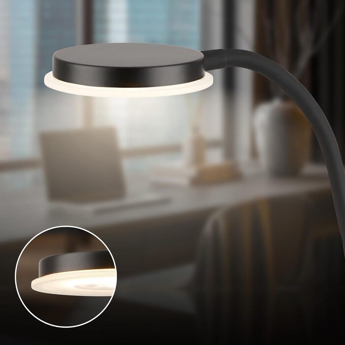 LED лампа BRILONER з сенсорним керуванням, регульована яскравість, поворотна, для дому, офісу, читання, 32,5x13x40 см, чорна
