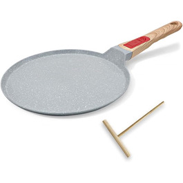 RANX INGST Crepe Pan with Removable Handle 20 cm - Non-Stick Ceramic Coating - Pancake Pan with Batter Spreader - Blue Blue 20 cm
